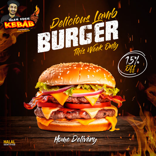 DOUBLE PATTY LAMB BURGER 15%